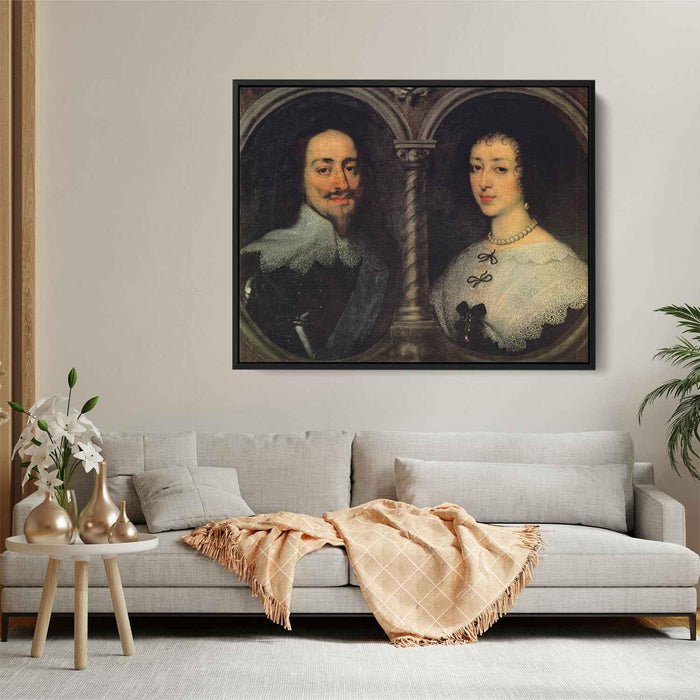 Charles I of England and Henrietta of France (1632) by Anthony van Dyck - Canvas Artwork