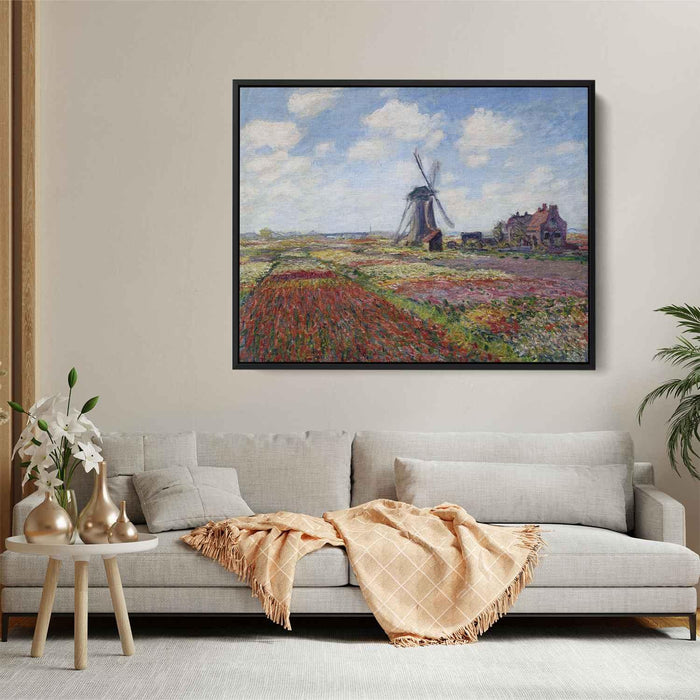 Fields of Tulip With The Rijnsburg Windmill (1886) by Claude Monet - Canvas Artwork