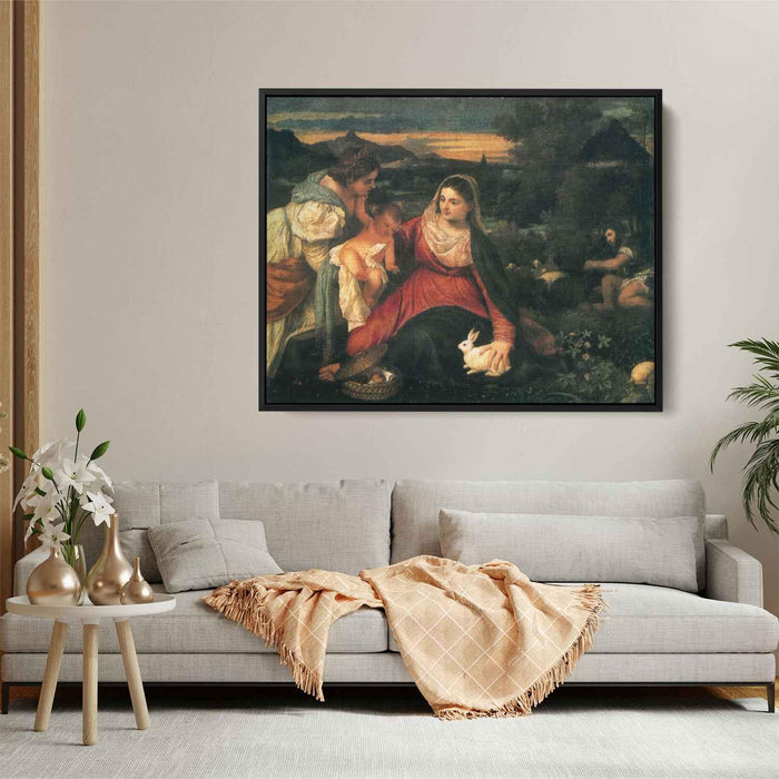 Madonna and Child with St. Catherine and a Rabbit (1530) by Titian - Canvas Artwork