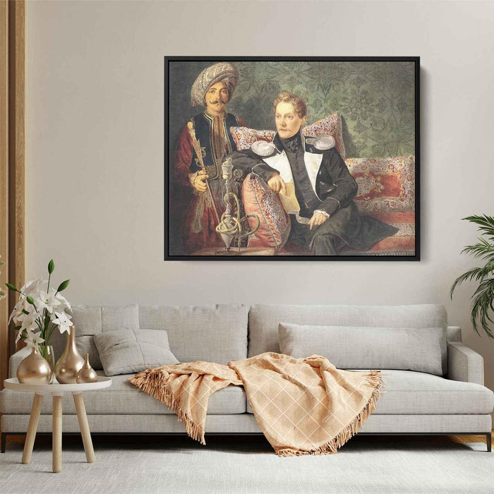 Portrait of the Military and His Servant by Karl Bryullov - Canvas Artwork