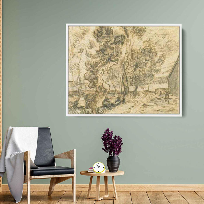 A Corner of the Asylum and the Garden with a Heavy, sawn-off Tree by Vincent van Gogh - Canvas Artwork