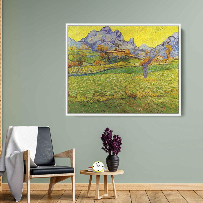 A Meadow in the Mountains: Le Mas de Saint-Paul (1889) by Vincent van Gogh - Canvas Artwork