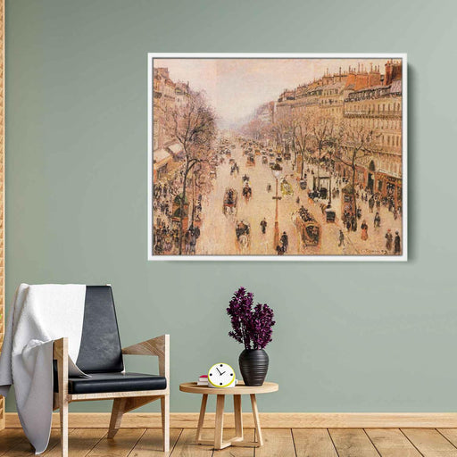 Boulevard Montmartre Morning, Grey Weather by Camille Pissarro - Canvas Artwork