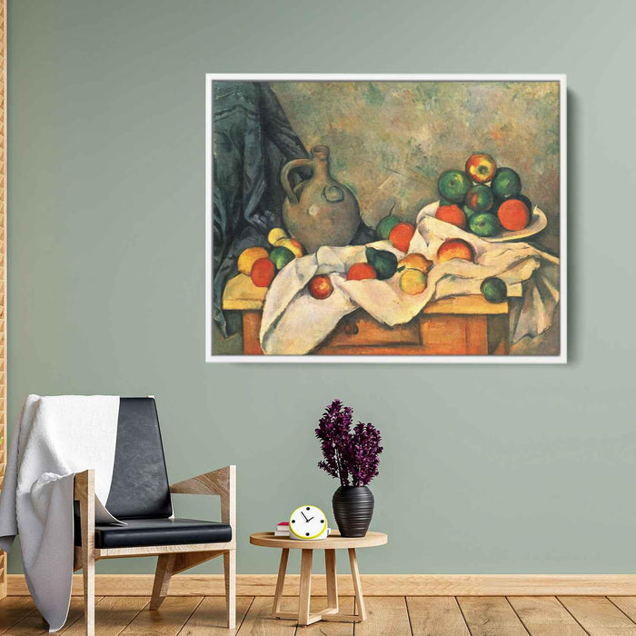 Curtain, Jug and Fruit by Paul Cezanne - Canvas Artwork