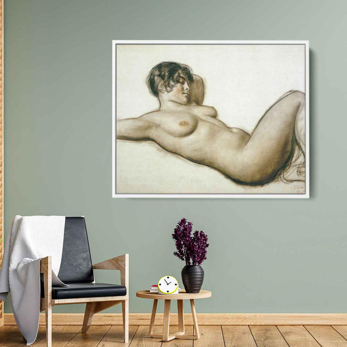 Lying Nude (1915) by Boris Kustodiev - Canvas Artwork