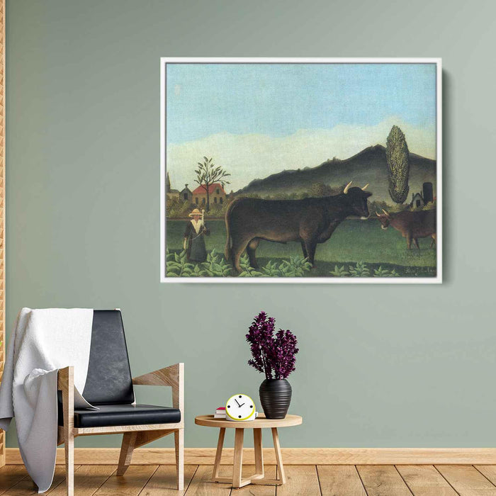Landscape with Cow (1886) by Henri Rousseau - Canvas Artwork