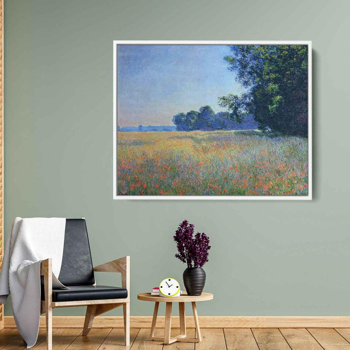 Oat and Poppy Field, Giverny by Claude Monet - Canvas Artwork