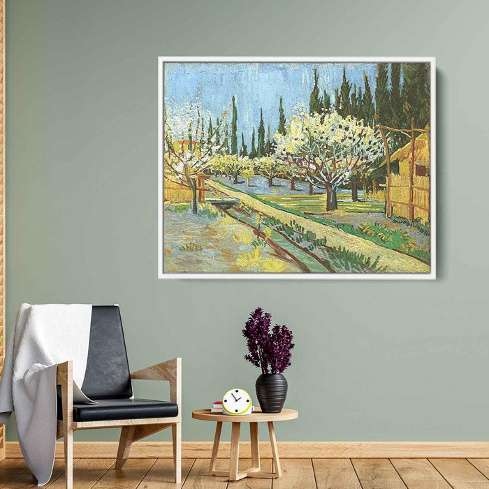 Orchard in Blossom, Bordered by Cypresses by Vincent van Gogh - Canvas Artwork