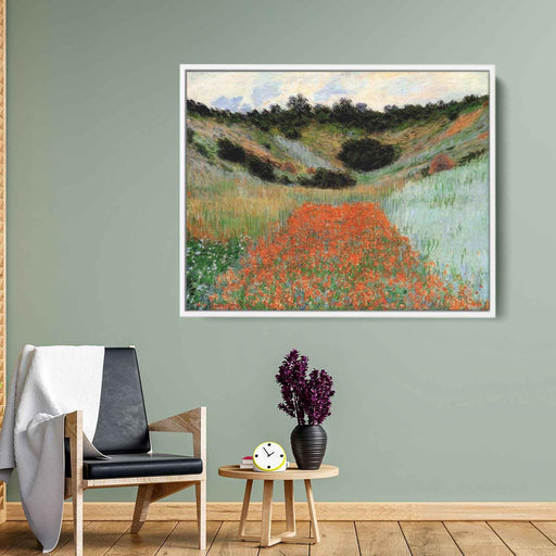 Poppy Field in a Hollow near Giverny (1885) by Claude Monet - Canvas Artwork