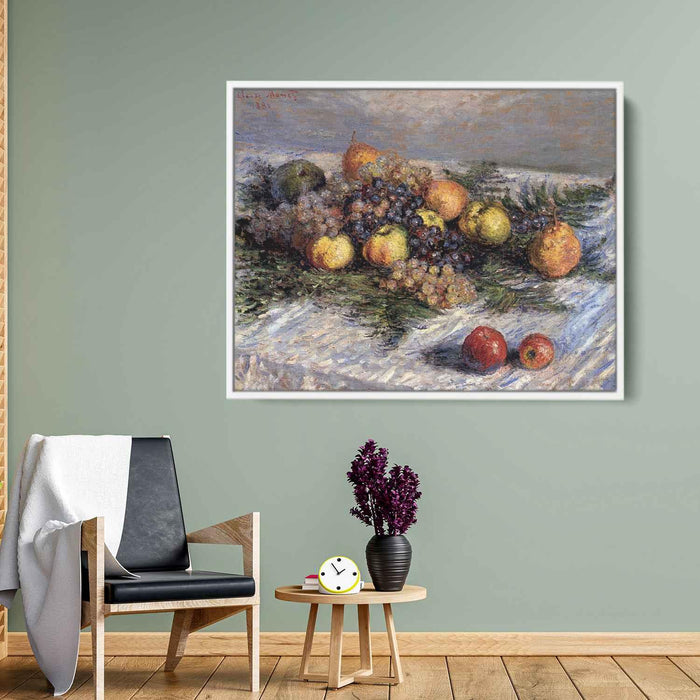 Still Life with Pears and Grapes (1880) by Claude Monet - Canvas Artwork