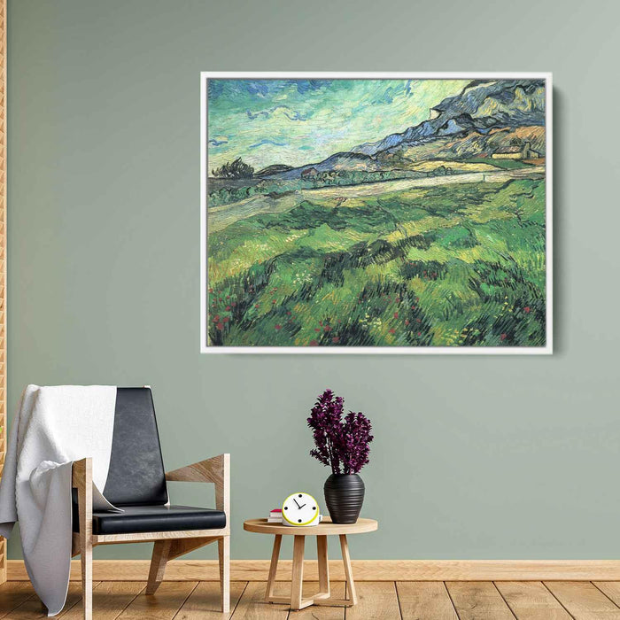 The Green Wheatfield behind the Asylum (1889) by Vincent van Gogh - Canvas Artwork