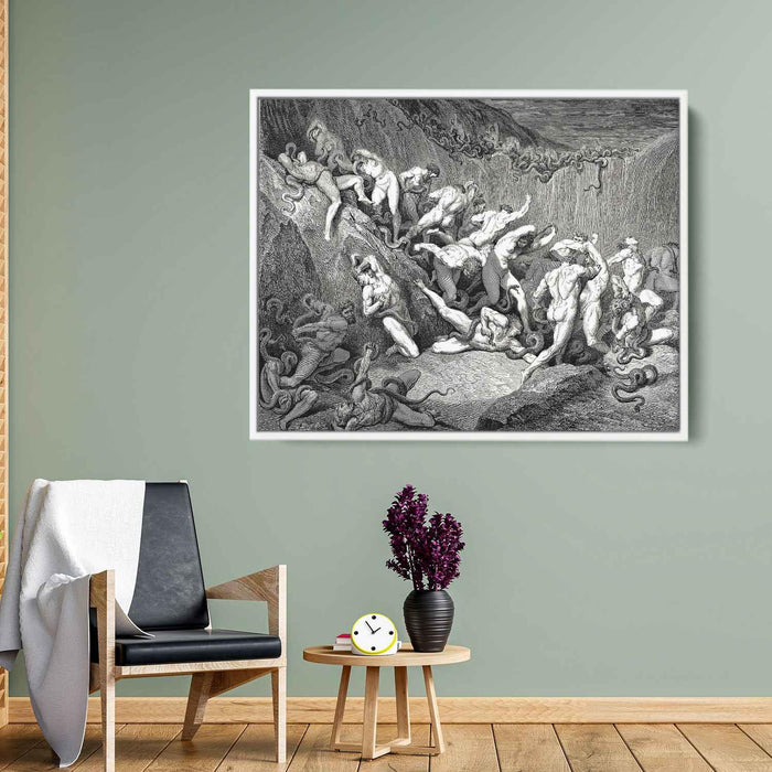 The Inferno, Canto 24 by Gustave Dore - Canvas Artwork