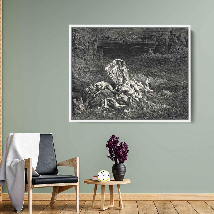 The Inferno, Canto 7 by Gustave Dore - Canvas Artwork