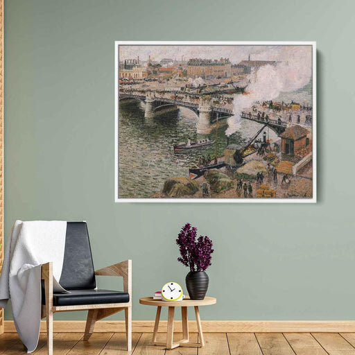 The Pont Boieldieu, Rouen, Damp Weather by Camille Pissarro - Canvas Artwork