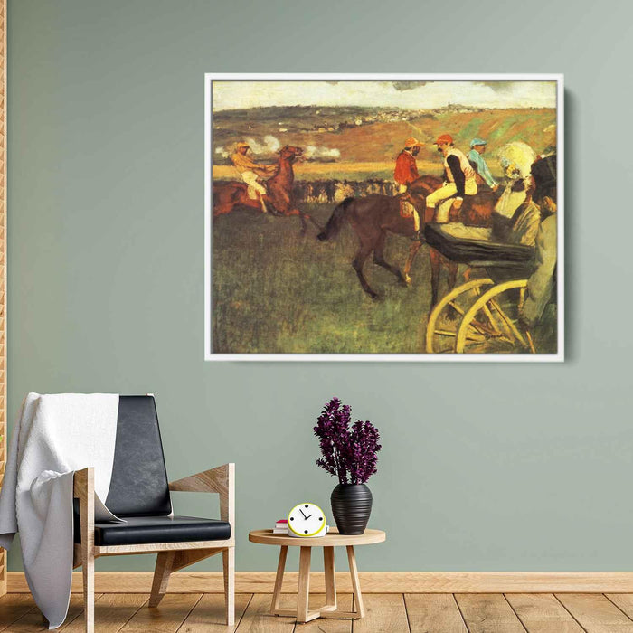 The Racecourse, Amateur Jockeys by Edgar Degas - Canvas Artwork