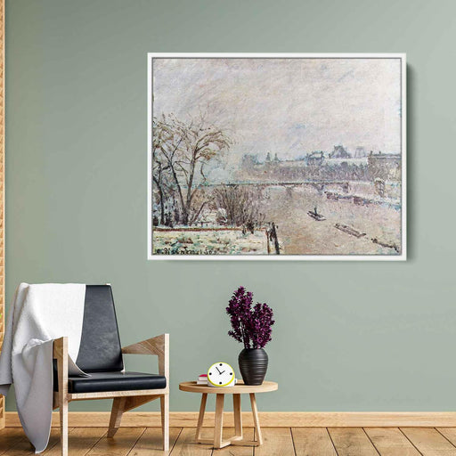 The Seine Viewed from the Pont Neuf, Winter by Camille Pissarro - Canvas Artwork