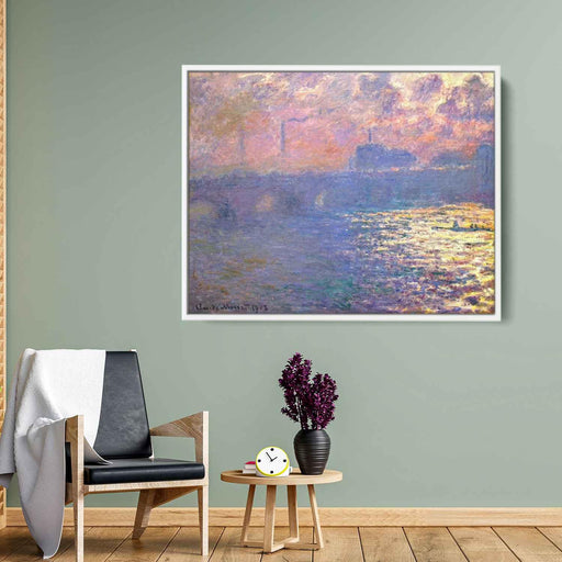 Waterloo Bridge, Sunlight Effect by Claude Monet - Canvas Artwork