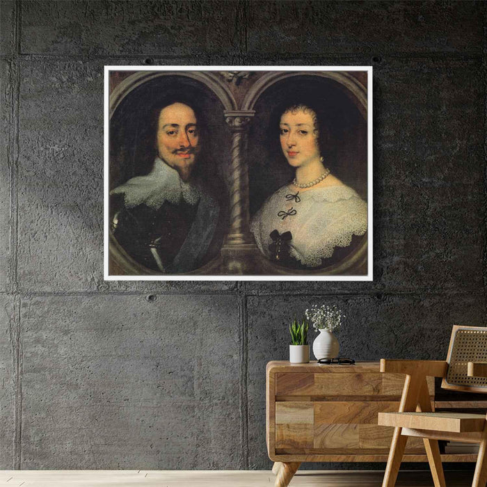 Charles I of England and Henrietta of France (1632) by Anthony van Dyck - Canvas Artwork