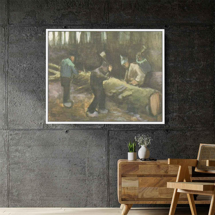 Four Men Cutting Wood (1882) by Vincent van Gogh - Canvas Artwork