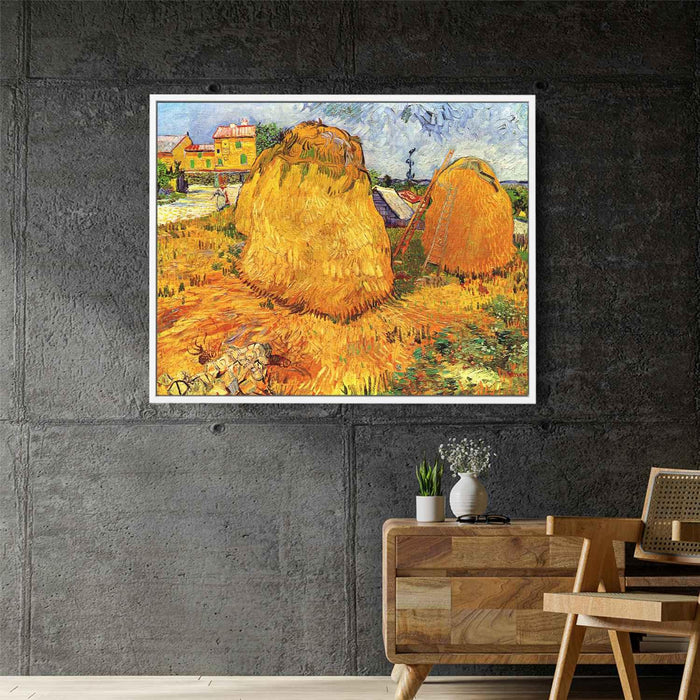 Haystacks in Provence (1888) by Vincent van Gogh - Canvas Artwork