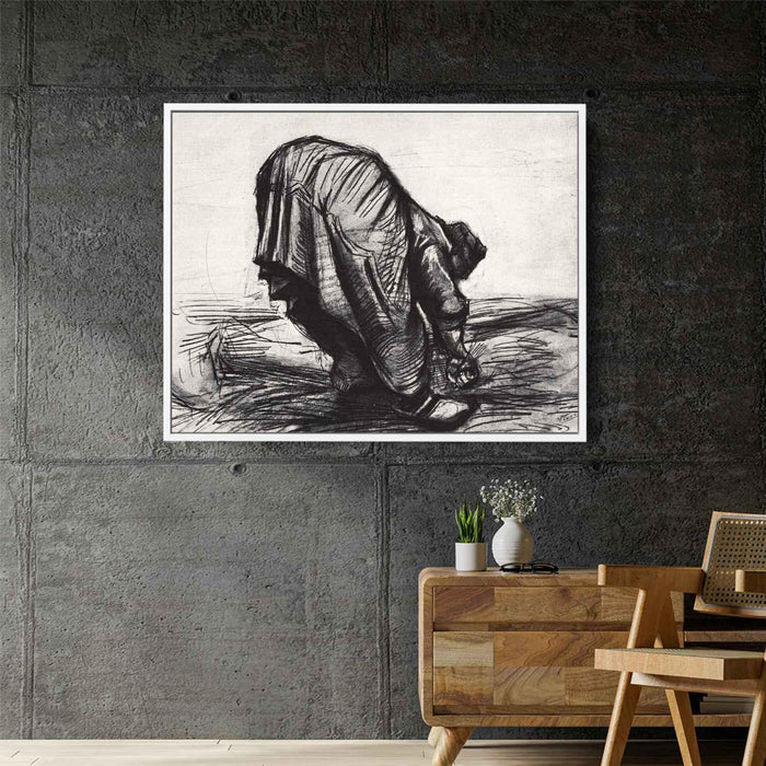 Peasant Woman, Stooping, Seen from the Back by Vincent van Gogh - Canvas Artwork