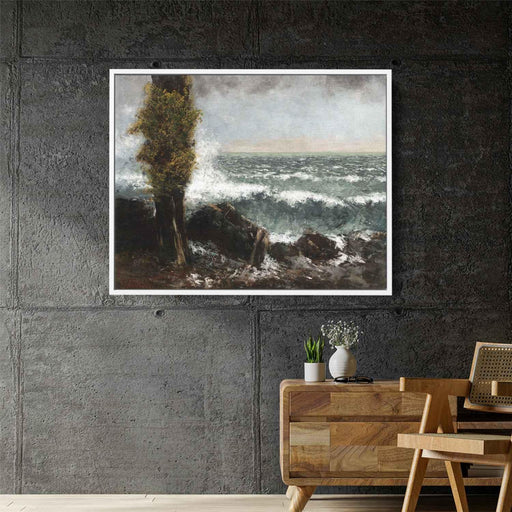 Seascape, the Poplar by Gustave Courbet - Canvas Artwork