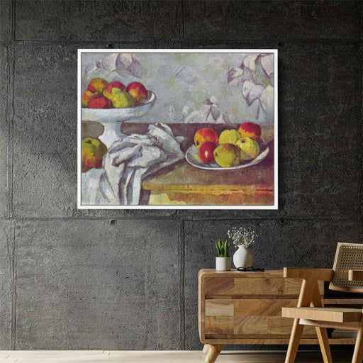 Still life with apples and fruit bowl (1882) by Paul Cezanne - Canvas Artwork