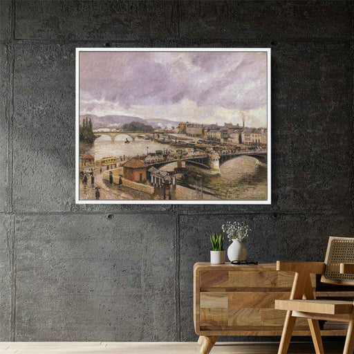 The Pont Boieldieu, Rouen, Rain Effect by Camille Pissarro - Canvas Artwork