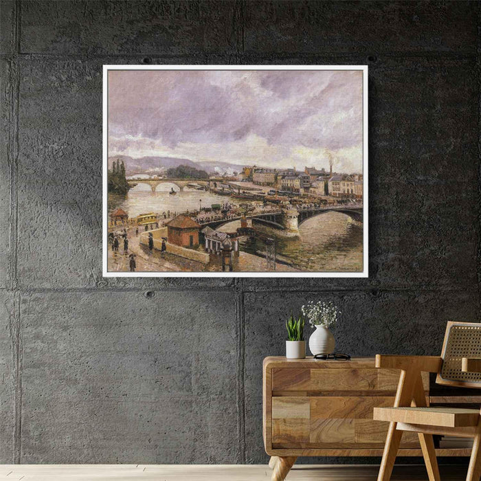 The Pont Boieldieu, Rouen, Rain Effect by Camille Pissarro - Canvas Artwork