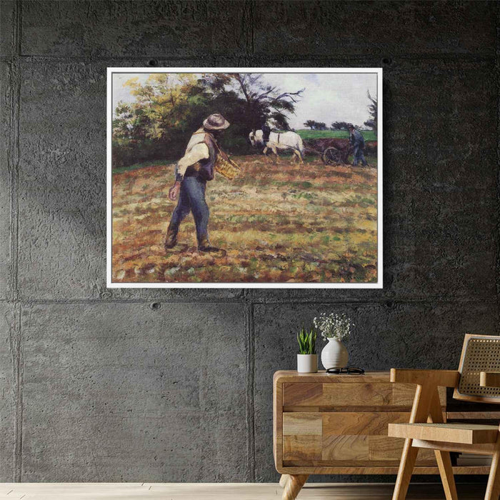 The Sower, Montfoucault by Camille Pissarro - Canvas Artwork