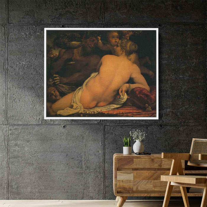 Venus with a Satyr and Cupids (1588) by Annibale Carracci - Canvas Artwork