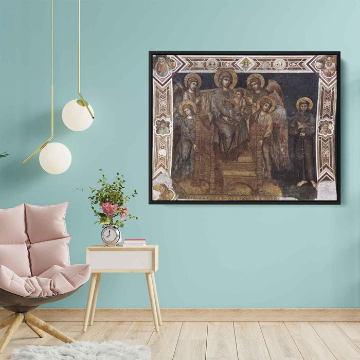 Madonna Enthroned with the Child, St. Francis and Four Angels by Cimabue - Canvas Artwork