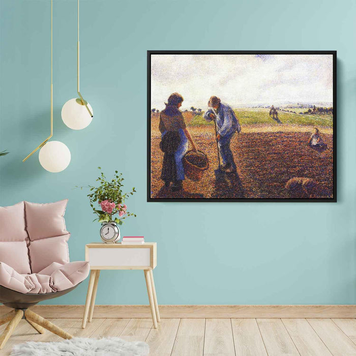 Peasants in the Field, Eragny by Camille Pissarro - Canvas Artwork