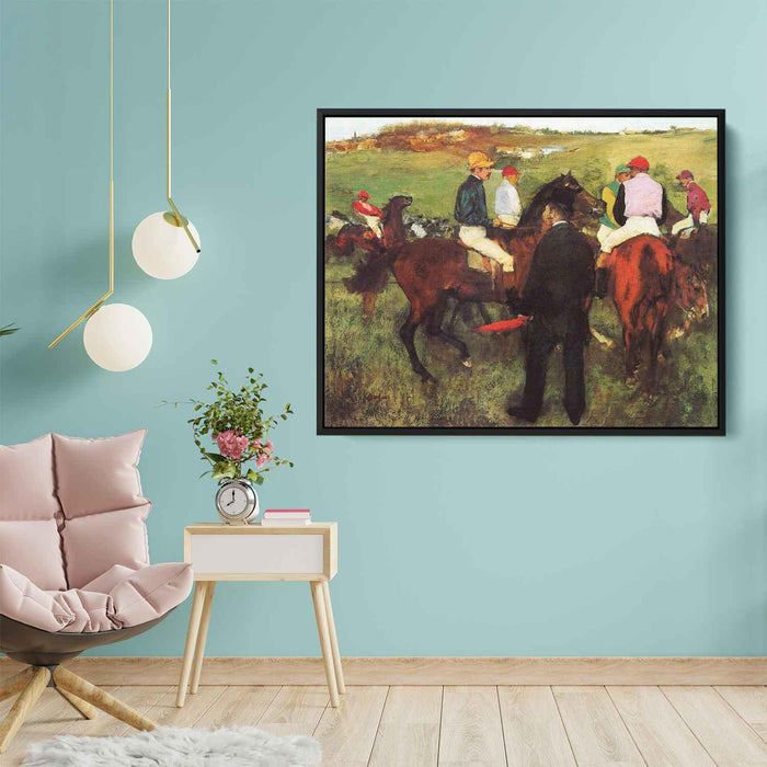 Racehorses at Longchamp (1875) by Edgar Degas - Canvas Artwork