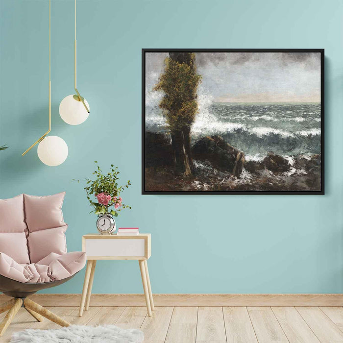 Seascape, the Poplar by Gustave Courbet - Canvas Artwork