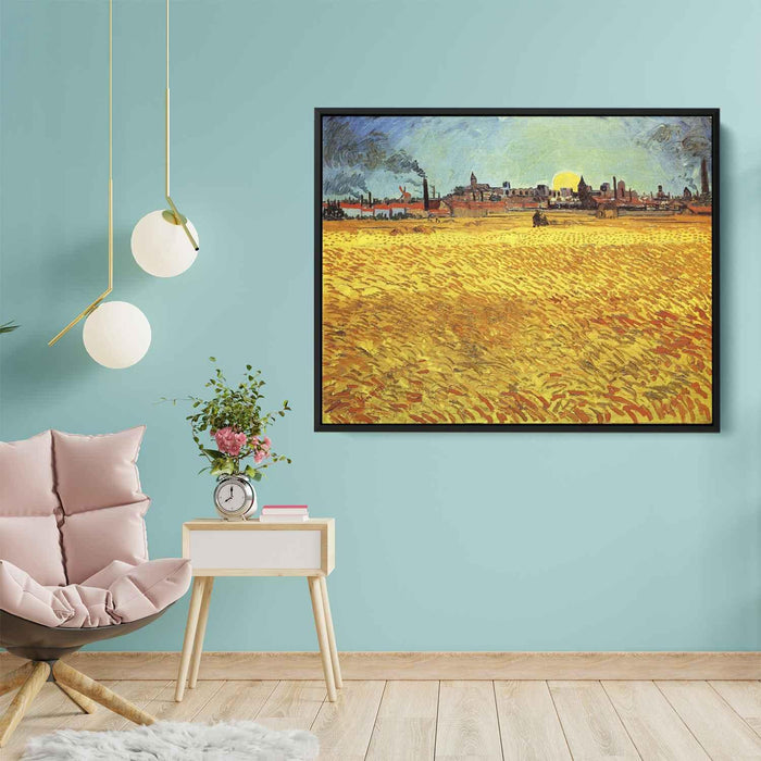 Summer Evening, Wheatfield with Setting sun by Vincent van Gogh - Canvas Artwork