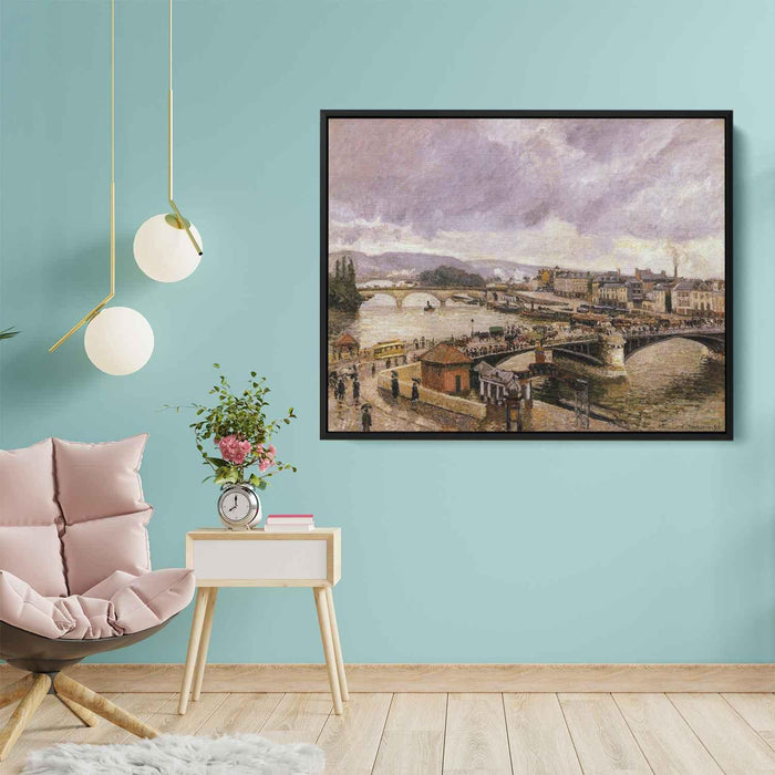 The Pont Boieldieu, Rouen, Rain Effect by Camille Pissarro - Canvas Artwork