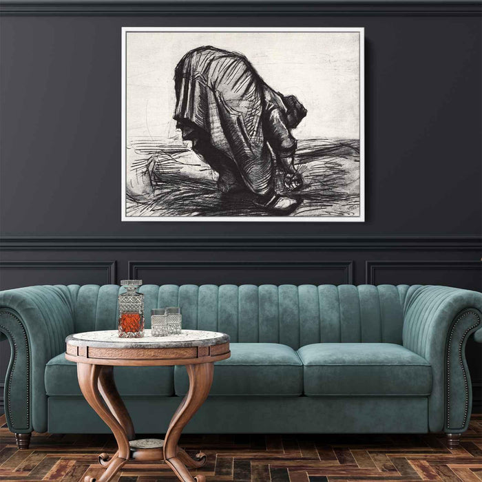 Peasant Woman, Stooping, Seen from the Back by Vincent van Gogh - Canvas Artwork