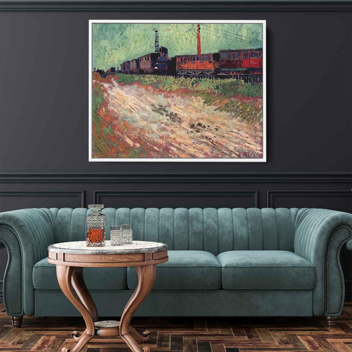 Railway Carriages (1888) by Vincent van Gogh - Canvas Artwork