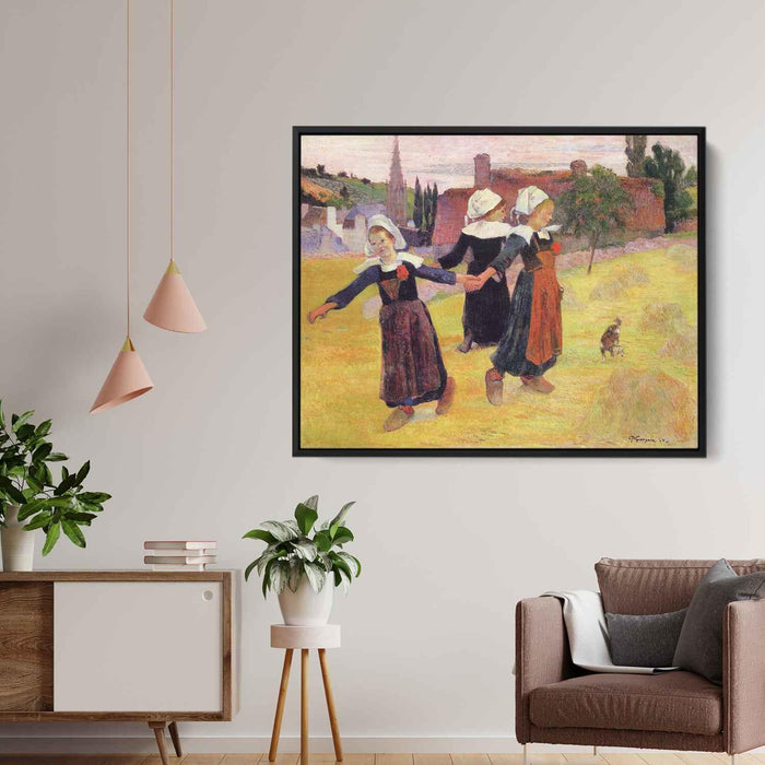 Breton girls dancing (1888) by Paul Gauguin - Canvas Artwork