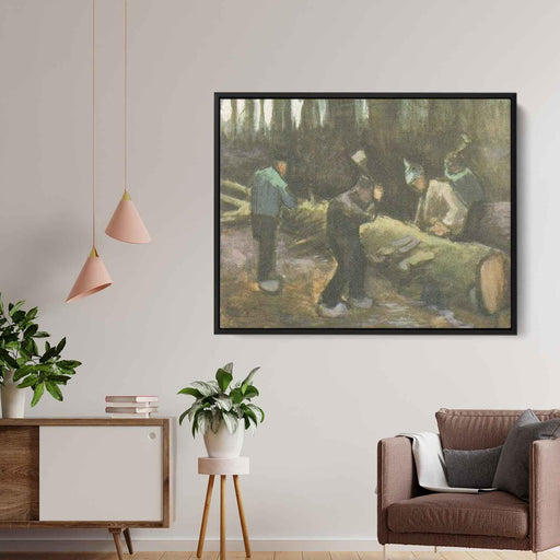 Four Men Cutting Wood (1882) by Vincent van Gogh - Canvas Artwork