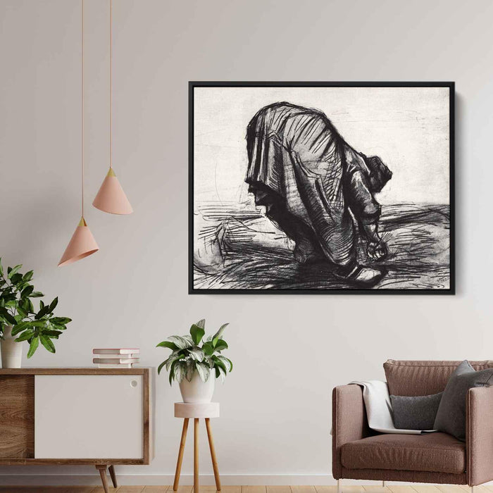 Peasant Woman, Stooping, Seen from the Back by Vincent van Gogh - Canvas Artwork