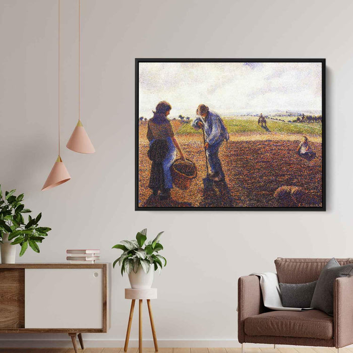 Peasants in the Field, Eragny by Camille Pissarro - Canvas Artwork