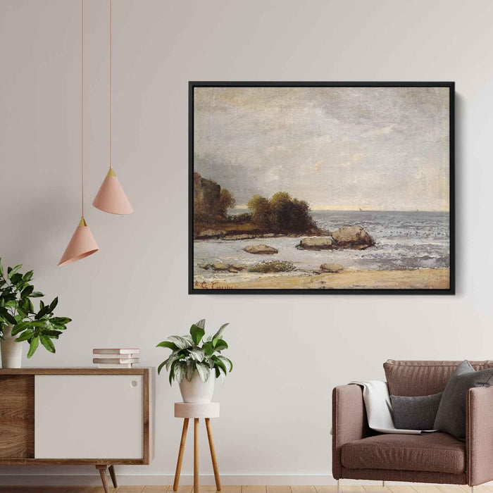 Seascape at Saint Aubin by Gustave Courbet - Canvas Artwork