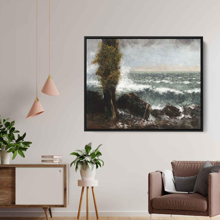 Seascape, the Poplar by Gustave Courbet - Canvas Artwork