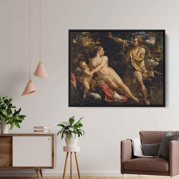 Venus, Adonis, and Cupid by Annibale Carracci - Canvas Artwork