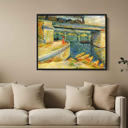 Bridges across the Seine at Asnieres (1887) by Vincent van Gogh - Canvas Artwork