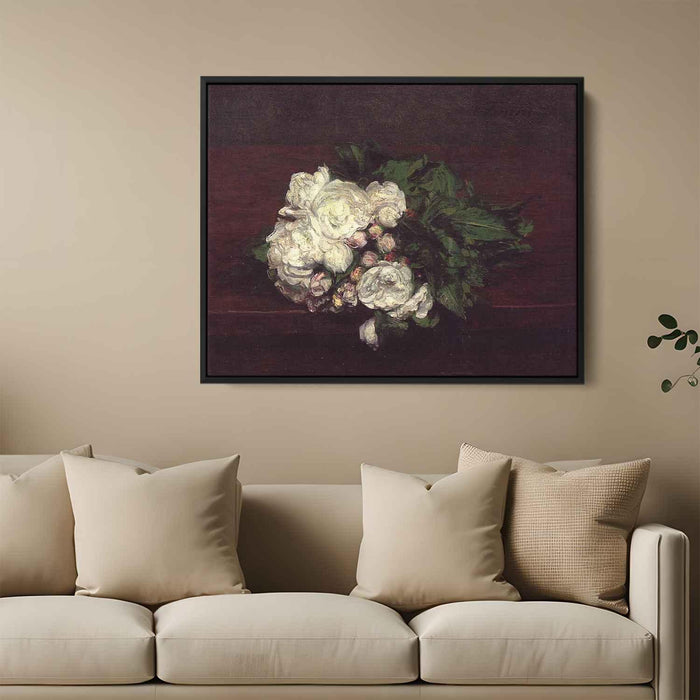 Flowers, White Roses by Henri Fantin-Latour - Canvas Artwork