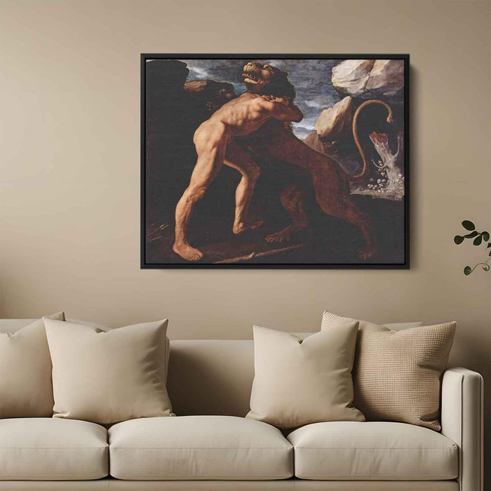 Hercules Fighting with the Nemean Lion (1634) by Francisco de Zurbaran - Canvas Artwork