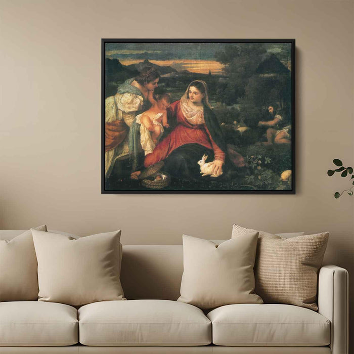 Madonna and Child with St. Catherine and a Rabbit (1530) by Titian - Canvas Artwork